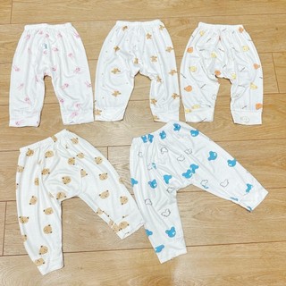 Combo 5 quần dài TRắng hoa văn thun lạnh VT cho bé 3 đến 8kg