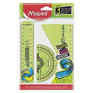 Bộ 3 thước học sinh cuộn mềm - maped 895024 - xanh lá - maped