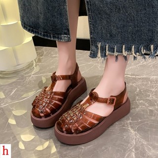 Thời Gian Ngoại Thương Pha Lê Dép Nữ Mùa Hè 2024 Giày Lỗ Hàn Quốc Giày Thạch Pha Lê Trong Suốt Dép Phiên Bản Học Sinh Bên Ngoài Mặc Dày Baotou Thoáng Khí Jell