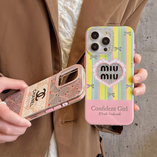 Ốp Bảo Vệ MIU Tình Yêu Lấp Lánh Thời Trang Cho IPhone 15 Pro Max 14 Pro 13 12 Ốp Lưng Giảm Sốc 12 Promax