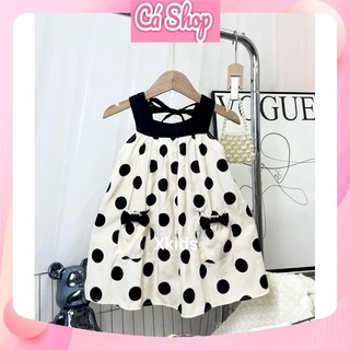 Xả Váy đầm chấm bi đen CS28 cho bé gái