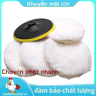 Bộ 5 Máy Đánh Bóng / Đệm Len Mềm Bonnet Pad Trắng. wazhihfuxiafvn