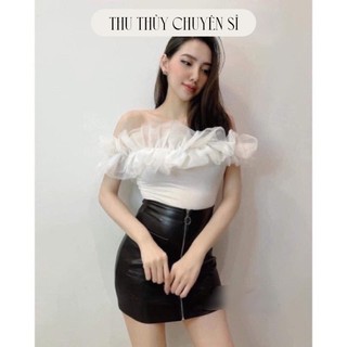 Áo trễ vai bèo ren
