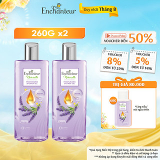 Bộ 2 Sữa tắm dưỡng da thiên nhiên Enchanteur Naturelle hương hoa Lavender 260gr/Chai