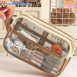 Bút chì REFILINEMENT, Capybara có tay cầm Túi đựng bút, Thiết kế đặc biệt Dung tích lớn Trong suốt 5 lớp Hộp đựng văn phòng phẩm Quà tặng học sinh