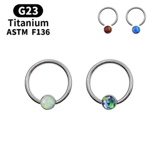 2 chiếc G23 Titanium F136 Opal Khuyên tai trang sức khuyên tai mũi