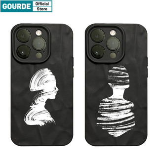 Ốp Lưng iPhone nếp gấp đẹp độc lạ Cặp Đôi Tác phẩm điêu khắc Nam Nữ Nghệ thuật Họa Tiết Ốp Điện Thoại Silicone Mềm Cao cấp chống sốc Cho iPhone 11 12 13 14 15 16 pro max promax 7plus 8Plus XR X XS Max-Gourde Case