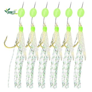 Mntt Câu Cá Biển Bass Cod Dạ Quang 6 Chiếc Thép Carbon Cá Thu Lông Vũ Dạ Quang