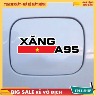  Tem dán nắp bình xăng dầu ô tô xăng A95 dầu diesel 0.001S cờ Việt Nam logo dán xe - tem xăng dầu 