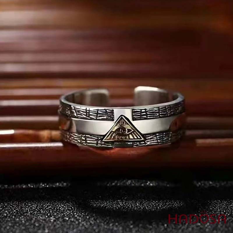 Nhẫn bạc Thái cao cấp Thiên Nhãn bảo hộ mang lại may mắn thành công trong cuộc sống Hadosa TSR497