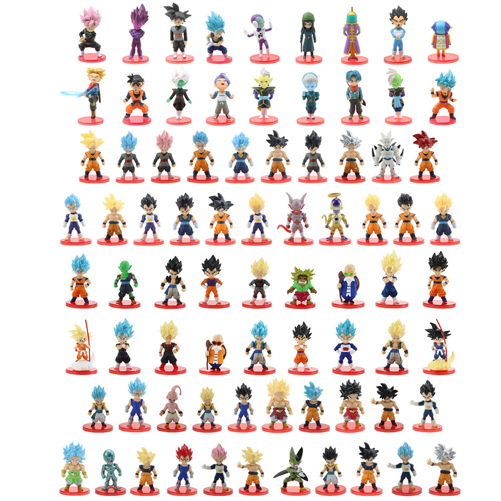78 Cái / lốc Dragon Ball Mini Hình Bán Buôn 18 + 18 + 21 + 21 6-8cm Các Bức Tượng Nhỏ Có Đế Gacha An