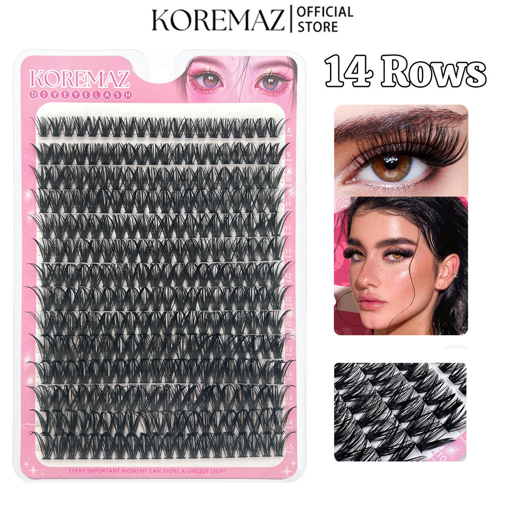 Koremaz 14 Hàng (280 Miếng) Lông Mi Giả 30D 40D 50D 60D C / D Uốn 8-15Mm Bộ Lông Mi Hỗn Hợp
