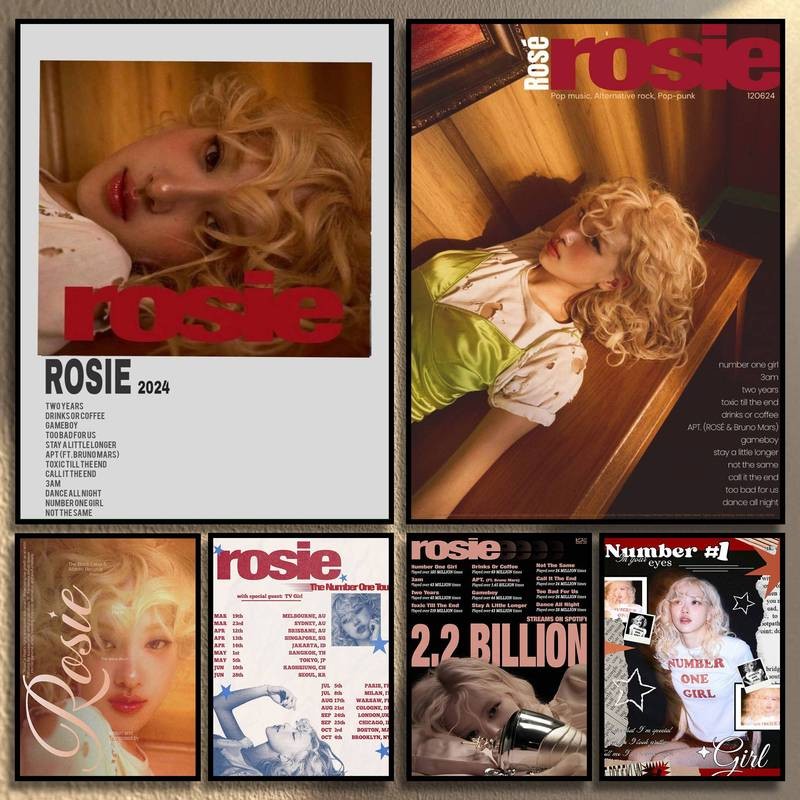 Rosie Album Nhạc Poster Retro Phong Cách Vintage Tác Phẩm Nghệ Thuật Không Đóng Khung Cho Phòng Nhạc Phòng Thu Trang Trí Nghệ Thuật Trang Trí Tường Nhà Canvas Poster