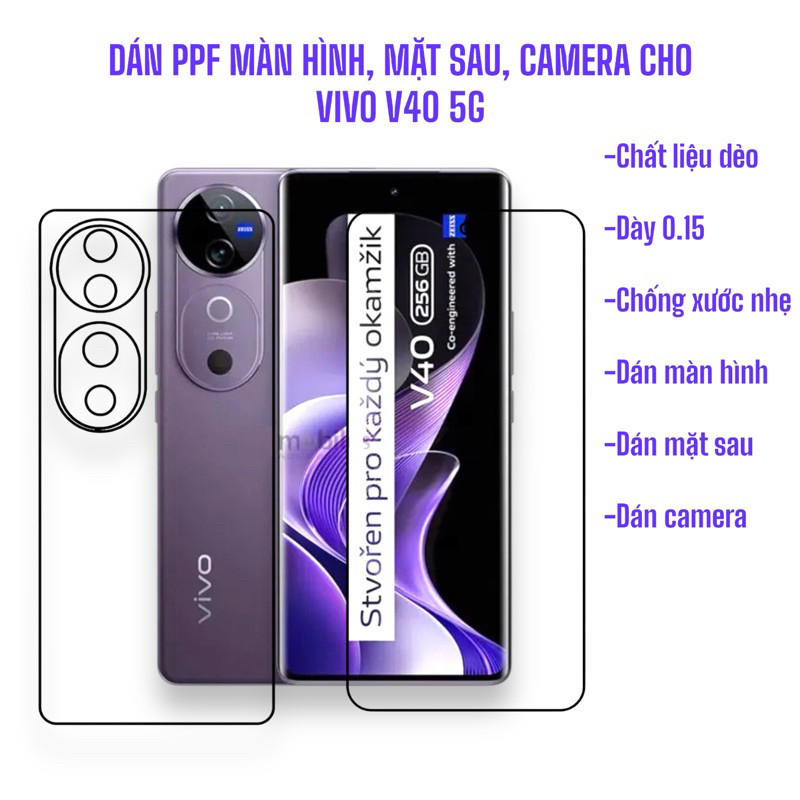(Vivo v40 5G) dán ppf cho điện thoại vivo v40 5g