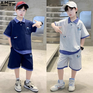  Đồ bộ hè đi học mặc nhà đi chơi du lịch cho bé trai 6-14 tuổi. Sét hè cho trẻ em nam size đại 18-50kg mẫu polo caro 