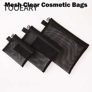Túi đựng mỹ phẩm TOOEARY, có dây kéo trang điểm lưới, túi xách Túi đựng đồ trong suốt dành cho nữ