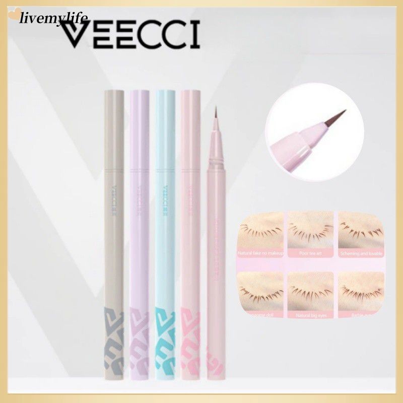 ✨ Bút kẻ mắt nước Veecci Liquid Eyeliner & Silkworm 4 màu 0.005mm đầu mảnh, nhanh khô, chống nước, k