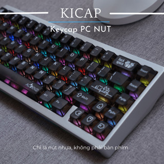 Bộ keycap Weikav PC NUT Black  Xuyên Led Màu đen trong mờ 109 nút bàn phím cơ | keycap cyberboard