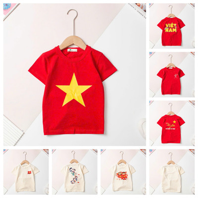 Áo thun dự concept Áo cotton LITIBABY Cờ đỏ sao vàng size 2 đến 16 tuổi