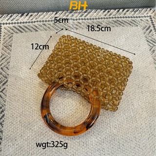 Túi xách vỏ rùa đính cườm cổ điển dành cho nữ Túi xách xô Acrylic