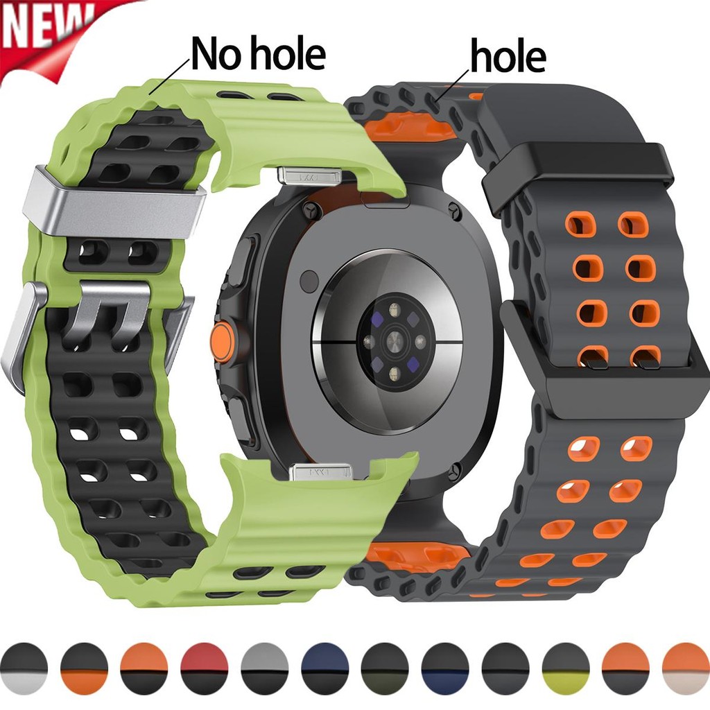 Dây silicon hai tông màu cho Galaxy Watch 8 40/44mm, dây đeo thể thao, tương thích Samsung Galaxy Wa