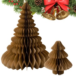 Christmas Honeycomb Table Decorations 2PCS Desktop Christmas Tree Ornament Paper Christmas Ornaments for New misevn
