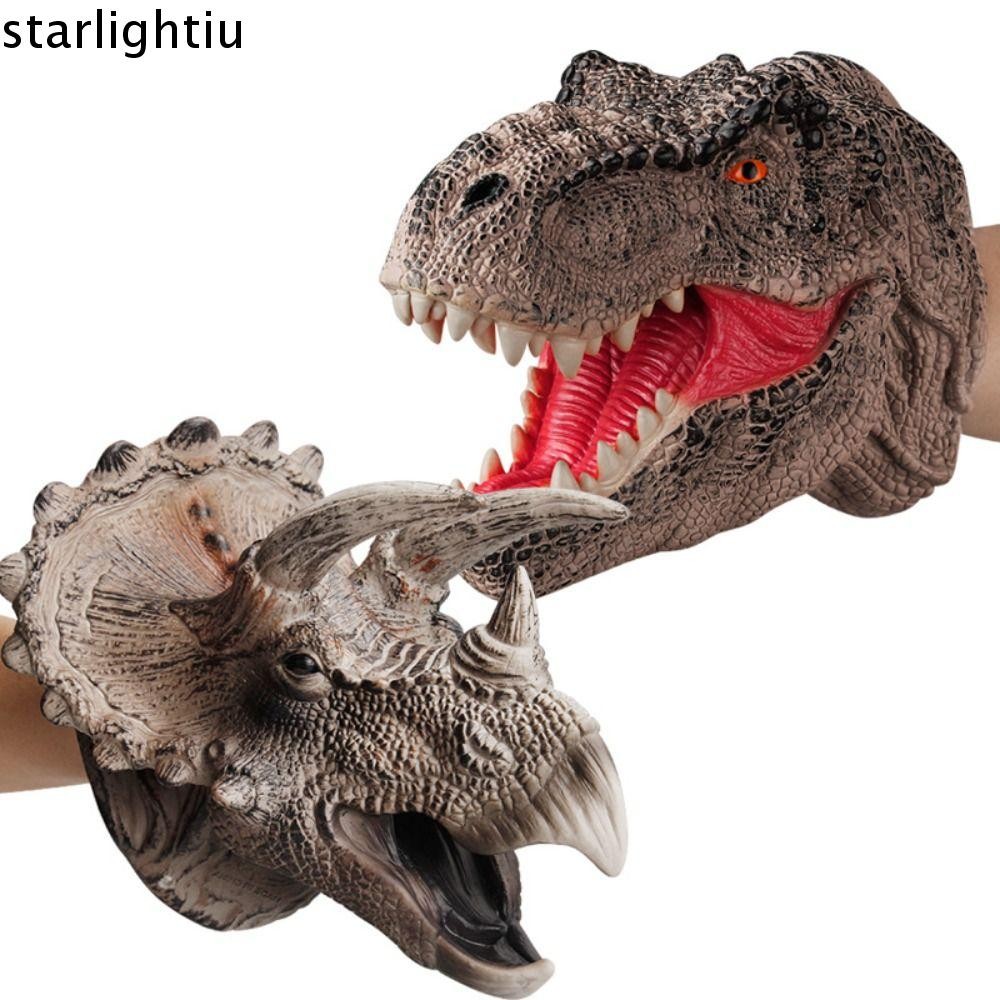 ONES Găng Tay Rối Tay, Khủng Long Đầu Cá Mập Cao Su Khủng Long Tay Con Rối, Mô Phỏng Nhiều Màu Cá Mậ