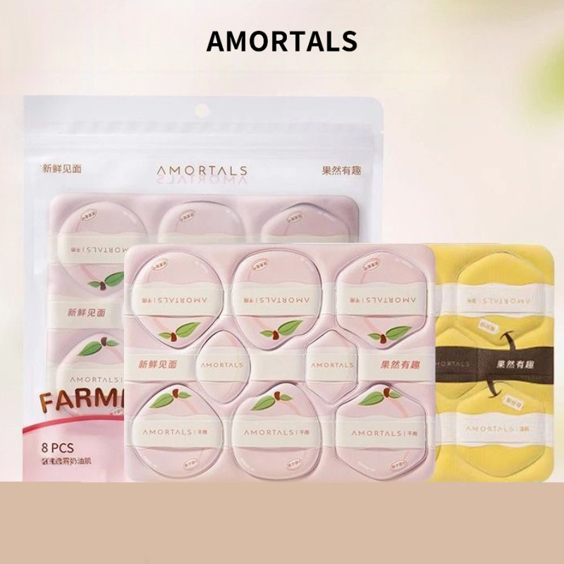 AMORTALS Bông Phấn Khí Phấn Mút Phấn Mềm Mịn Ướt Và Khô Q-Mút Phấn Mềm Mịn