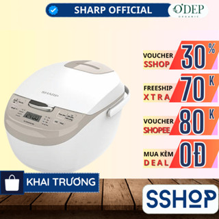 Nồi cơm điện tử Sharp KS-COM191EV-WH 1.8L [8 Chức năng nấu, Màn hình LED, Lòng nồi 3 lớp] - SSHOP SSO