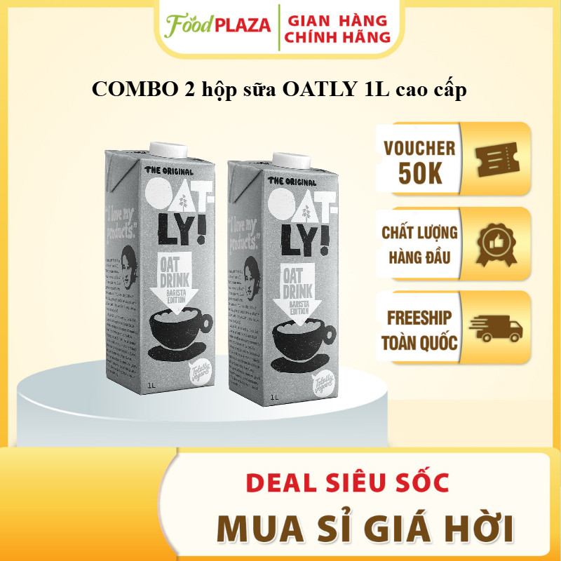Combo 2 Hộp Sữa Yến Mạch Oatly 1L thơm ngon