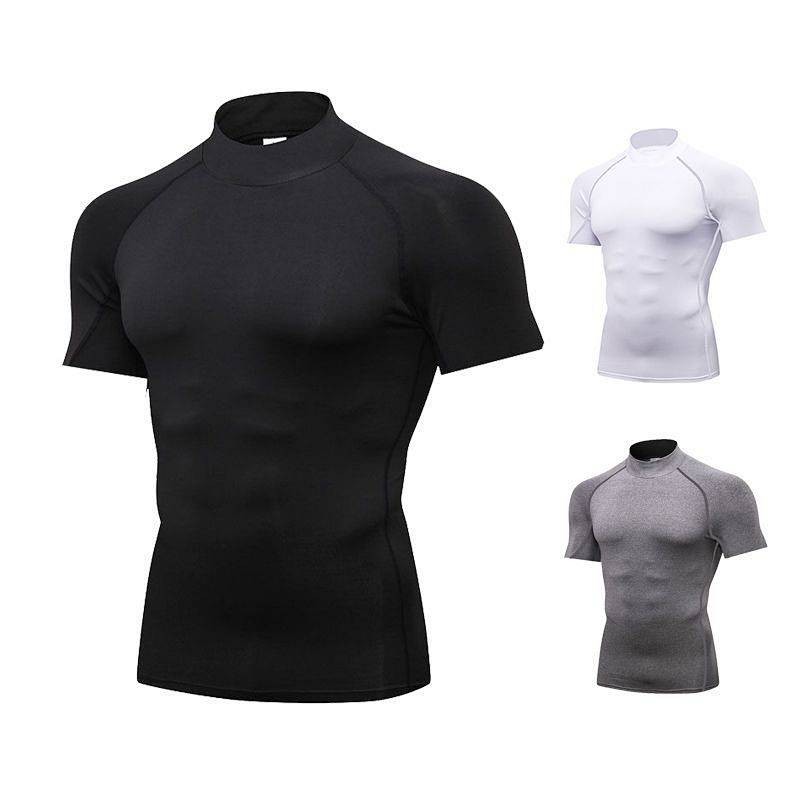 High Collar Sports Tights Breathable Quick-Drying Running Training Wear High Elastic Tights Slim Out