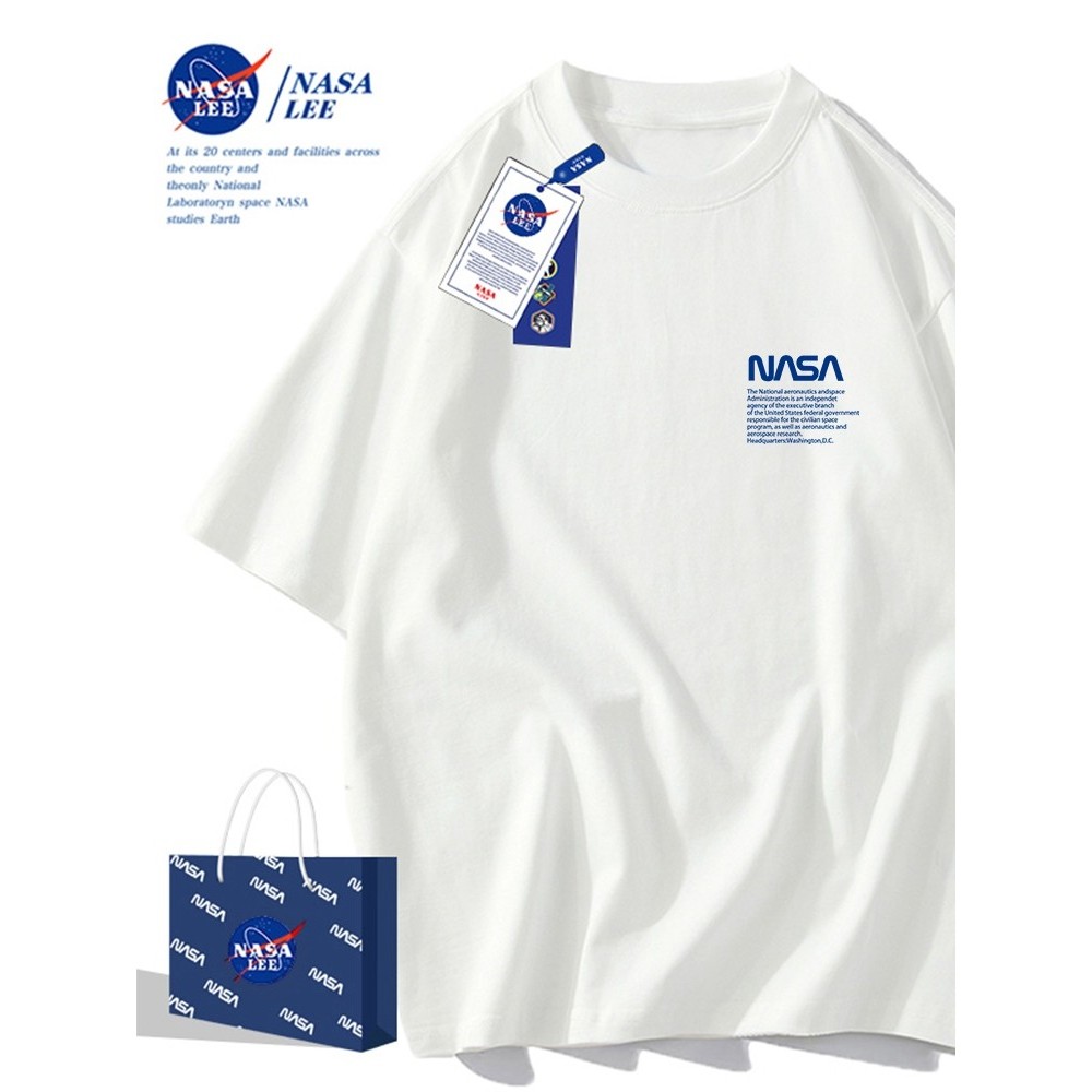 NASA Áo Thun Tay Ngắn Dáng Rộng In Chữ nasa Thời Trang Mùa Hè 2024 Cho Cặp Đôi