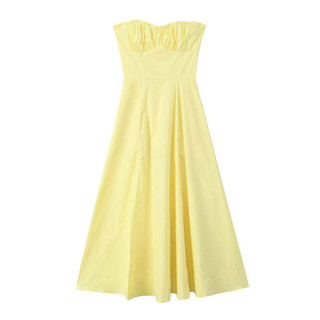 Váy Cotton màu vàng thời trang Qunz 7274