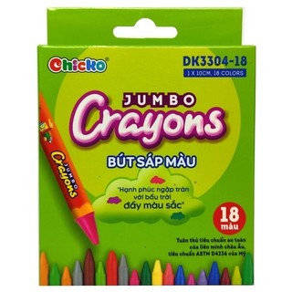 Bút sáp màu chicko jumbo crayons - 18 màu - dk3304-18 - chicko