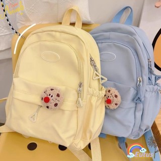 Ba lô nữ EUCA, Ba lô học sinh chống nước dung tích lớn, Ba lô đi học màu trơn Nylon nhẹ thời trang dành cho học sinh