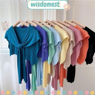 Khăn choàng dệt kim WISDOMEST Thời trang nữ Khăn quàng cổ chéo Áo choàng phòng máy lạnh Khăn choàng vai Khăn quàng cổ