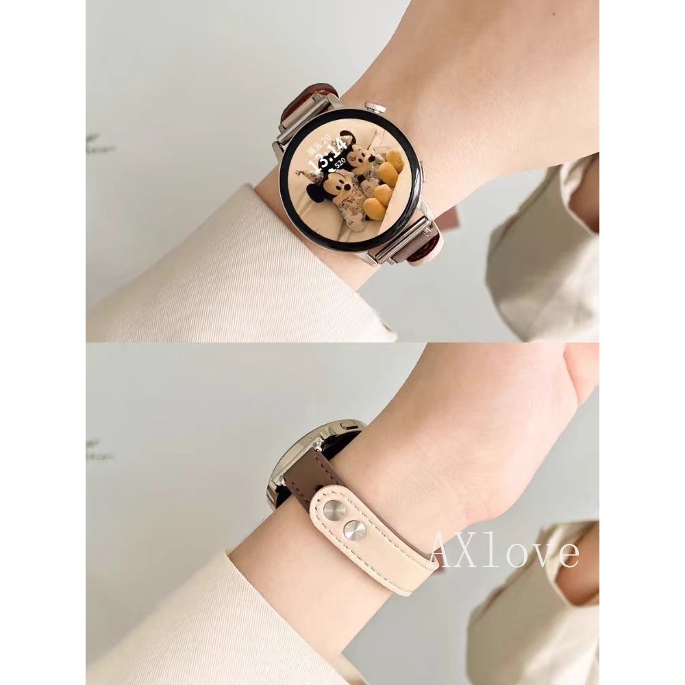 Dây đeo bằng da mỏng 20mm 22mm cho Samsung Galaxy Watch 7 6 5 / pro / 4 / classic 44mm 40mm Girl Business Watchband phụ kiện