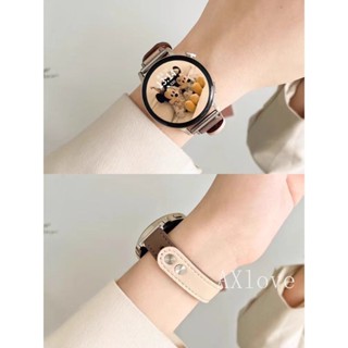 Dây đeo bằng da mỏng 20mm 22mm cho Samsung Galaxy Watch 7 6 5 / pro / 4 / classic 44mm 40mm Girl Business Watchband phụ kiện