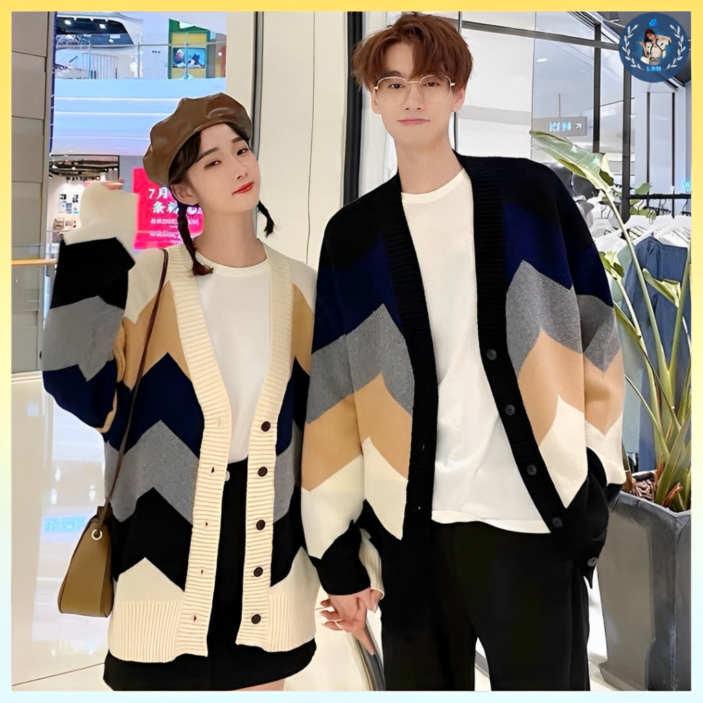 💥[A205] Áo khoác len nữ Cardigan THU ĐÔNG SỌC SÓNG NHỌN vải dày dặn cực xịn xò - L2M