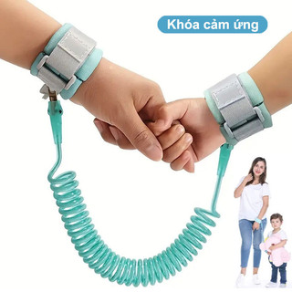 Dây Đeo Cổ Tay Chống Thất Lạc Cho Bé Tập Đi 2M Dây Đai An Toàn, Khóa Cảm Ứng Dây Chắc Chắn Không Đứt Dắt Bé Đi Mọi Nơi