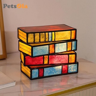 Đèn Bàn Nhà Deor Vintage Ấm Trắng Xếp Chồng Sách Đèn Trang Trí Đèn Đọc Sách Cho NightStand Văn Phòng Phòng Phòng Ngủ Phòng Khách