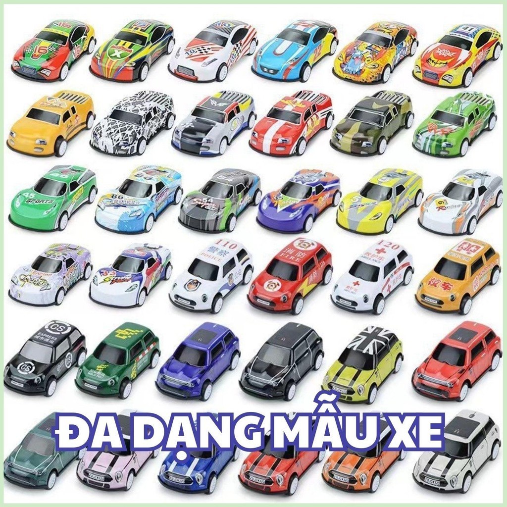 COMBO XE Ô TÔ NHỎ KHÔNG KÈM THÙNG, CHẤT LIỆU HỢP KIM, ĐA DẠNG MẪU XE, CHƠI CHẠY ĐÀ CÓT KÉO LÙI CHO BÉ