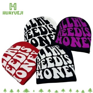 Huayueji Beanie Bonnet, In Chữ Mũ Đan Ấm Áp, Gothic Len Acrylic Y2k Ins Casual Skullies Nam Nữ