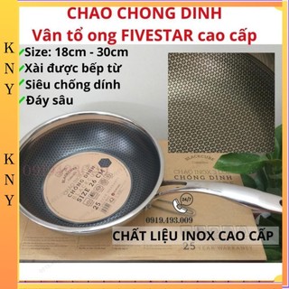 Chảo chống dính, chảo từ inox chống dính black cube fivestar sâu lòng size 26, 28 hàng chính hãng