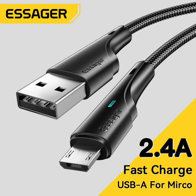 Essager Micro USB Cable Fast Charging Data Cable For Xiaomi Realme Redmi Note Samsung Mobile Phone C