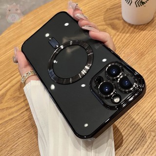 Ốp điện thoại IPhone sạc không dây từ tính đơn giản Tương thích cho IPhone 16 Plus 15 14 13 12 11 Pro Max XS Max XR 8 7 Plus Khung mạ điện TPU mềm chống sốc Vỏ