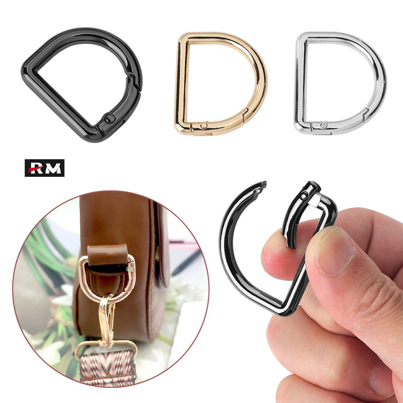 [Không khâu] Vòng lò xo hình chữ D cho túi xách 19 túi Túi đeo chéo Dây đeo vai Khóa kết nối Khóa móng ngựa Mở khóa D có thể di chuyển được Vòng mặt dây chuyền Vòng chìa khóa Diy Khóa móc khóa