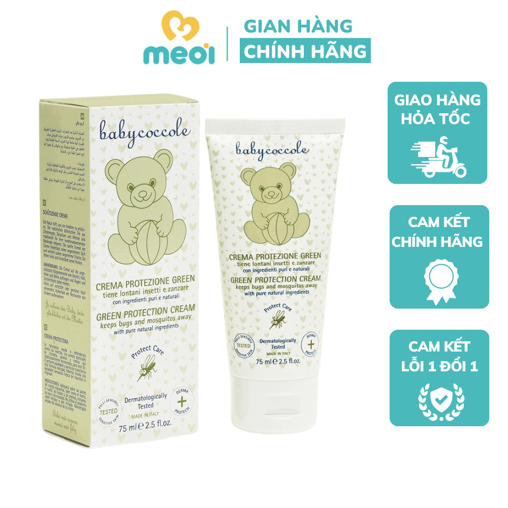 Kem xua muỗi Babycoccole 0M+ chống muỗi đốt cho bé và cả gia đình, chiết xuất tía tô đất và cây phong lữ 75ml