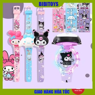 Đồng hồ trẻ em Sanrio Korumi có nhạc, có đèn nhấp nháy, xem được giờ, Đồng Hồ Âm Nhạc Giai Điệu Cinnamoroll