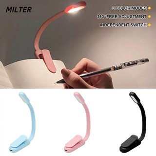 Đèn bảo vệ mắt MILTER, Đèn LED đọc sách có độ sáng Mini có thể điều chỉnh, Đèn kẹp pin có thể gập lại Du lịch